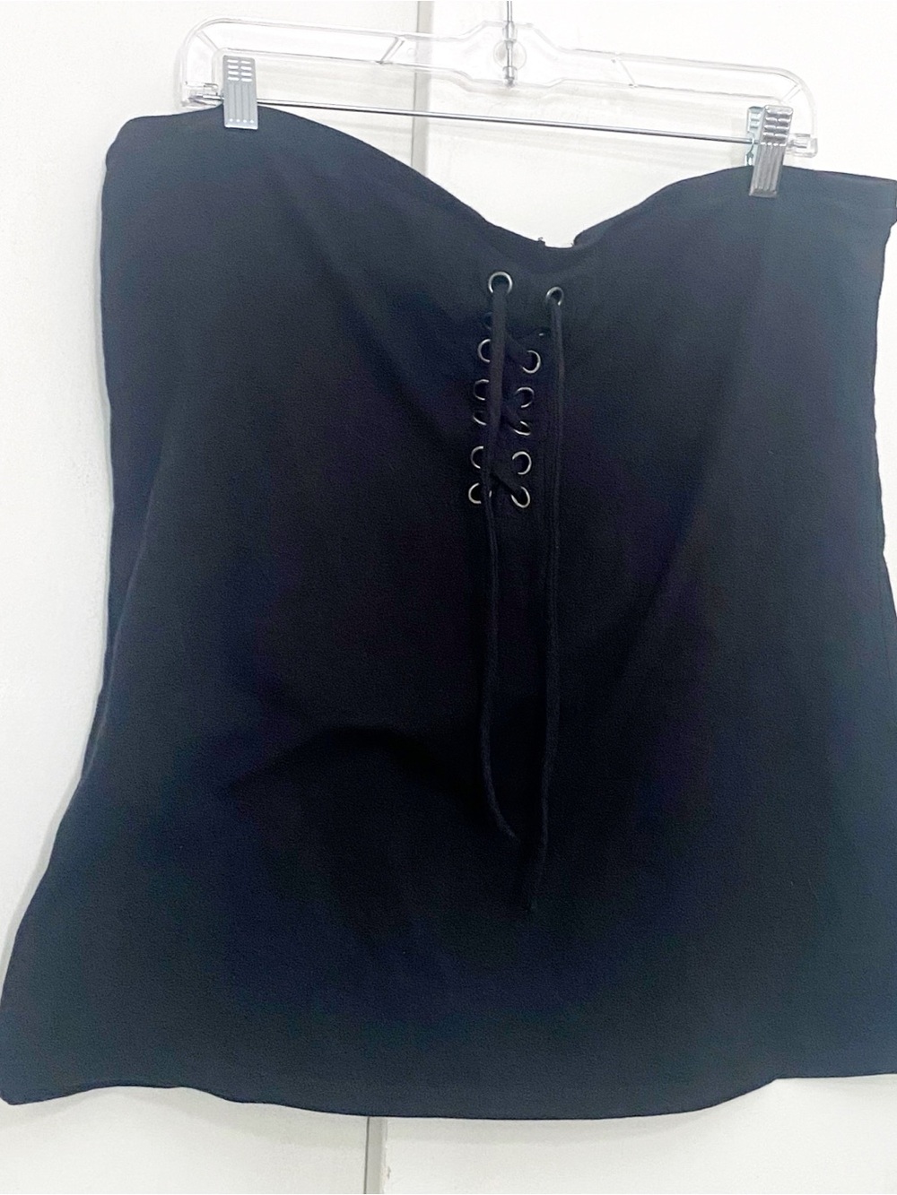torrid Black Strapless Tee Top Lace Up Front 3X